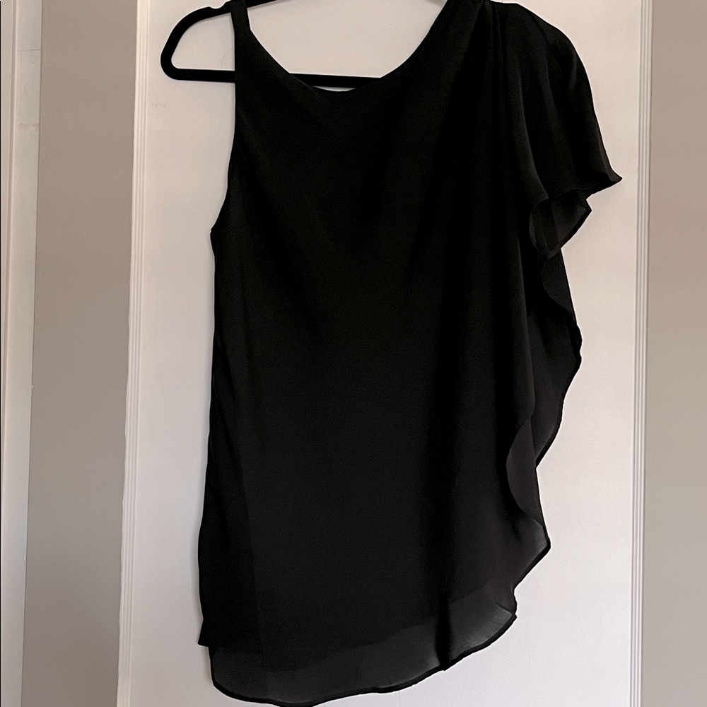 NWT BCBGMAXAZRIA Elegant Black Asymmetrical Women's Top